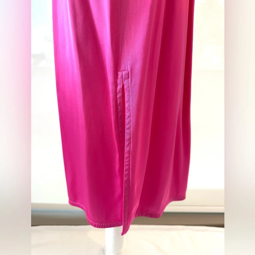 Helmut Lang Vibrant Pink Silk Side Slit Skirt - Picture 7 of 15